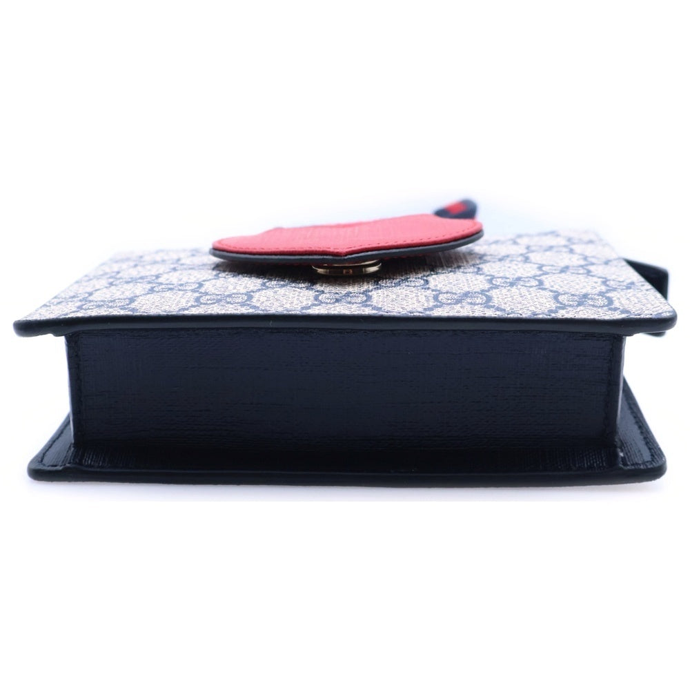 GUCCI(グッチ) チルドレンズ GGハート ショルダーバッグ レッド×ネイビー PVC×レザー 793830 レディース
