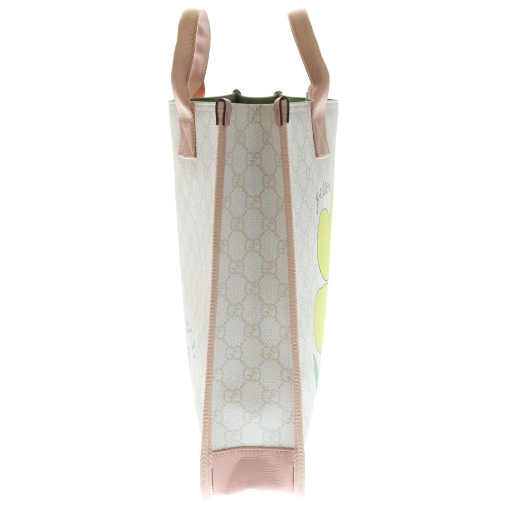 GUCCI(グッチ) チルドレンズ GG柄 トートバッグ ホワイト×ピンク PVC 605831 レディース