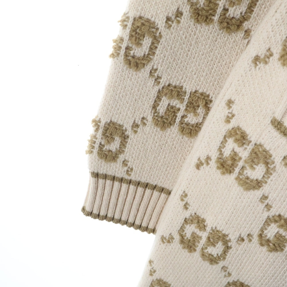 GUCCI(グッチ) GGジャガードロングカーディガン ベージュ ウール 770060 XKCNA レディース