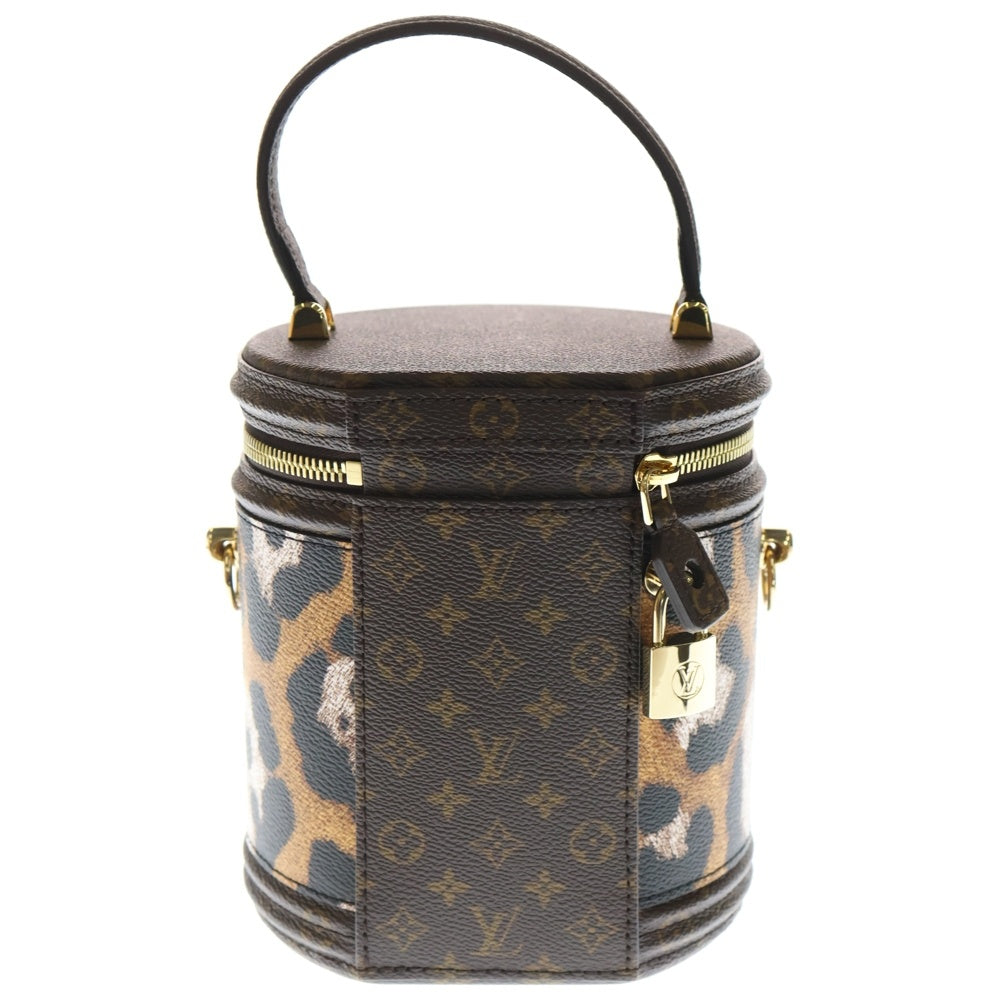 LOUIS VUITTON(ルイヴィトン) LVアニマル カンヌ ハンドバッグ ミニバッグ ショルダーバッグ ブラウン レザー×PVC M13846 ゴールド金具 レディース