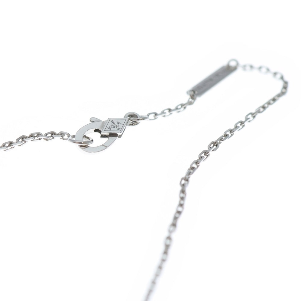 Van Cleef & Arpels(ヴァンクリーフアンドアーペル) ペルレ クローバー ダイヤ ネックレス ペンダント Au750 K18 WG ホワイトゴールド レディース