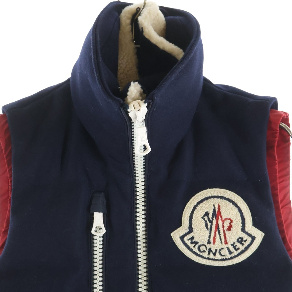 MONCLER(モンクレール) 15AW BASTIEN バスティアン フロントロゴパッチ ダウンベスト ネイビー A209H4333025 57644 レディース