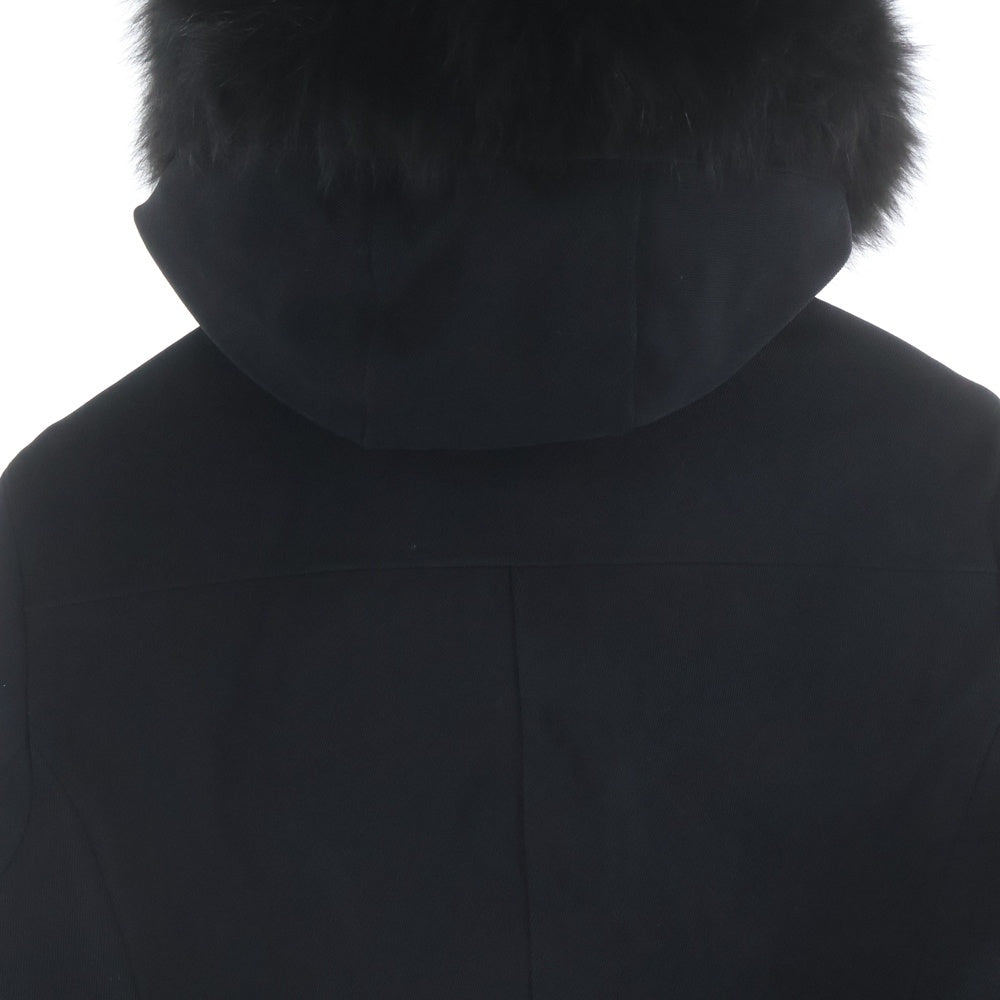 MONCLER(モンクレール) グルノーブル BAUGES ファーフーデッド ベルテッド ダウンジャケット ブラック ナイロン D20984690225 30082122TYGB レディース