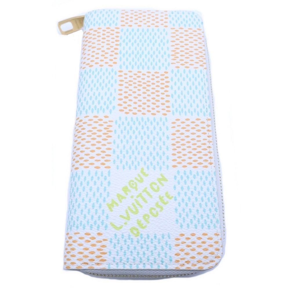 LOUIS VUITTON(ルイヴィトン) ダミエヘリテージ ジッピーウォレット ヴェルティカル ロングウォレット 長財布 カードケース ホワイト×グリーン×オレンジ PVCレザー N40675 ゴールド金具