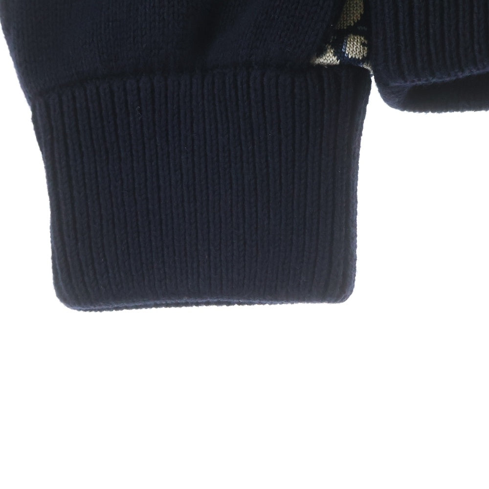 Christian Dior(クリスチャンディオール) 21AW Oblique Side Line Crewneck Knit Sweater オブリーク サイドラインクルーネック ニットセーター ブラック/ホワイト 113M638AT187