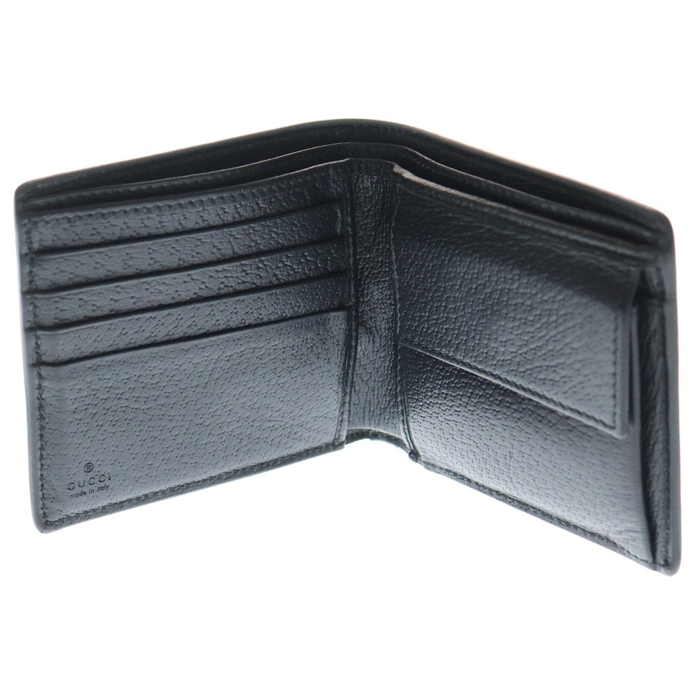 GUCCI(グッチ) アニマリエ メタル ビー 二つ折り財布 コンパクトウォレット コインケース ブラック レザー 522915