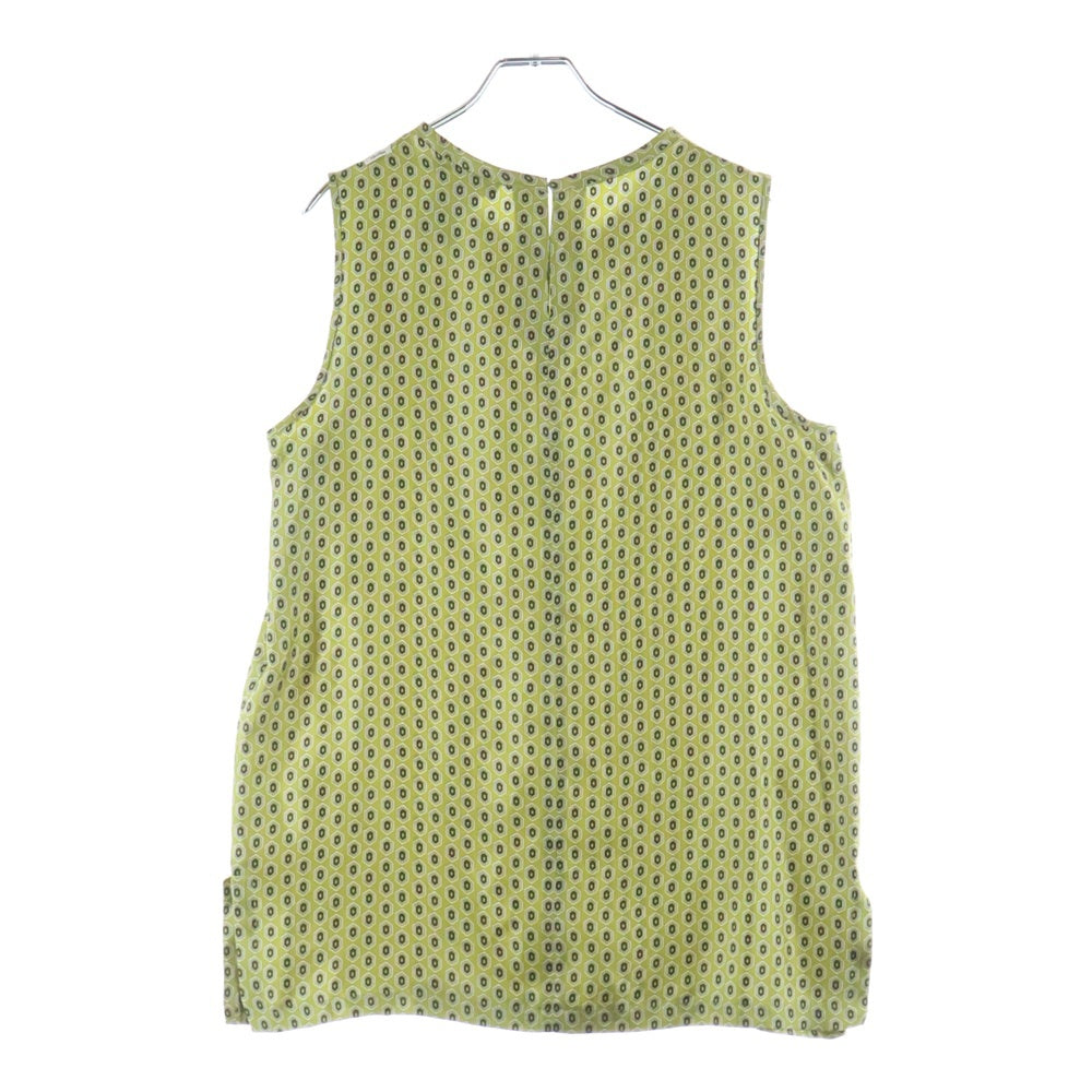 S MAX MARA(エス マックスマーラ) 総柄ノースリーブシルクブラウス グリーン レディース