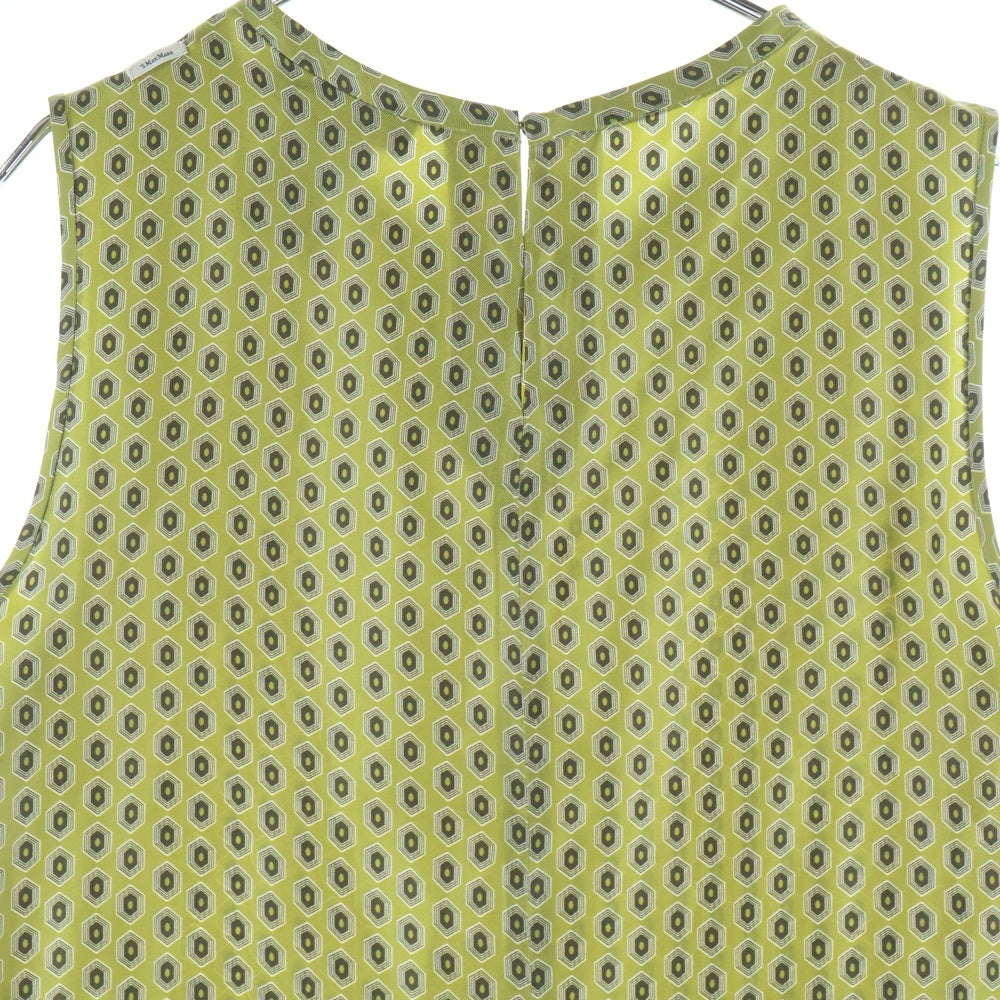 S MAX MARA(エス マックスマーラ) 総柄ノースリーブシルクブラウス グリーン レディース