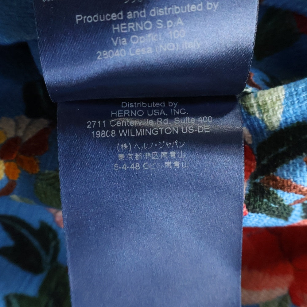 HERNO(ヘルノ) ×Pierre-Louis Mascia和柄ステンカラーコート レッド/ブルー CA209DM レディース