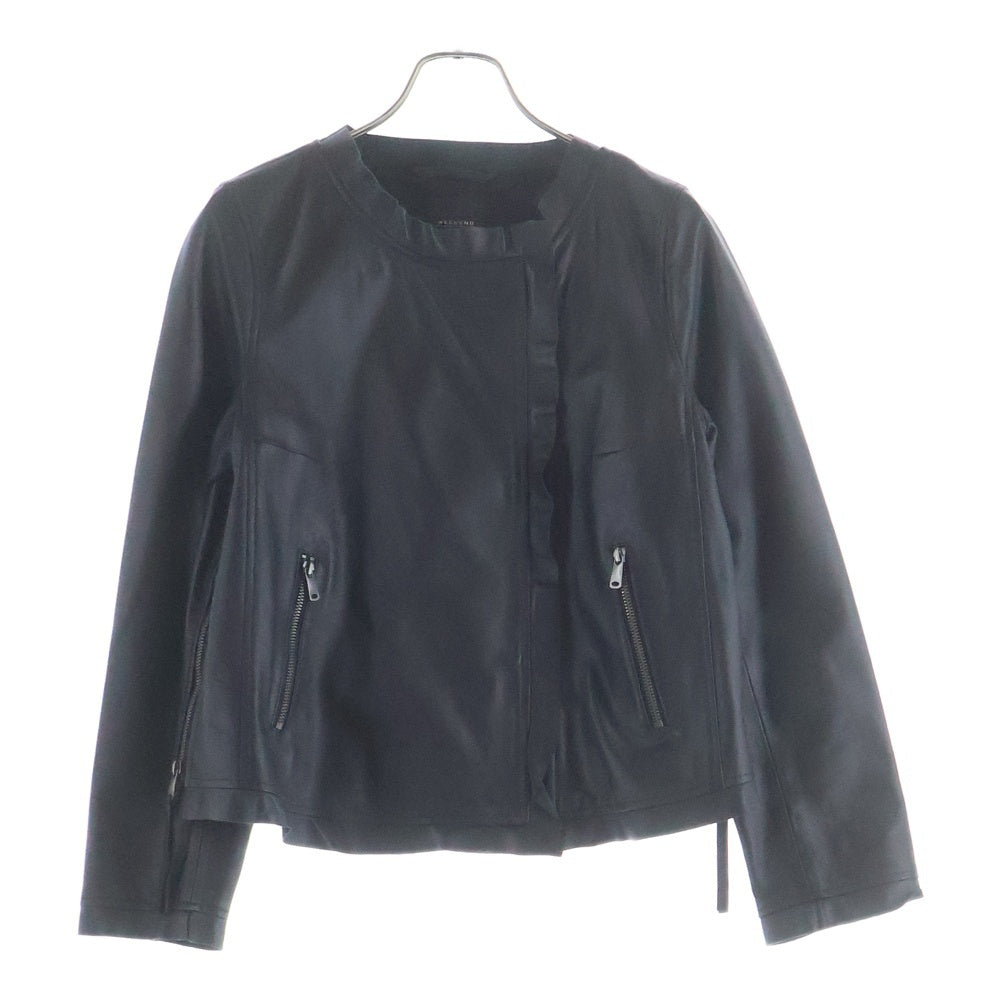 Weekend Max Mara(ウィークエンド マックスマーラ) ウィークエンド ノーカラーラムレザージャケット ブラック 544604896 レディース