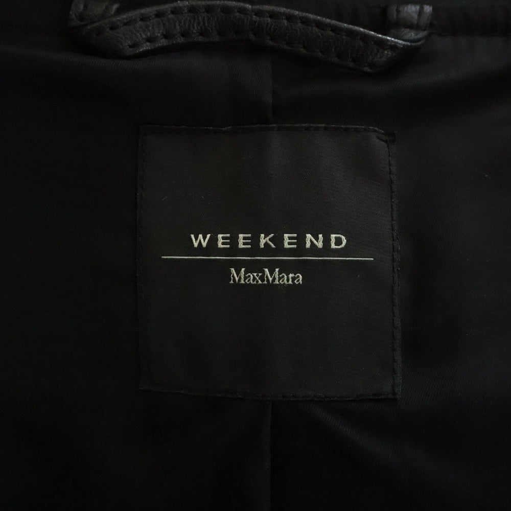 Weekend Max Mara(ウィークエンド マックスマーラ) ウィークエンド ノーカラーラムレザージャケット ブラック 544604896 レディース