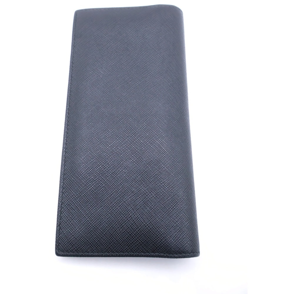 PRADA(プラダ) サフィアーノ 2つ折り長財布 ロングウォレット カードケース ブラック レザー 2MV836 シルバー金具