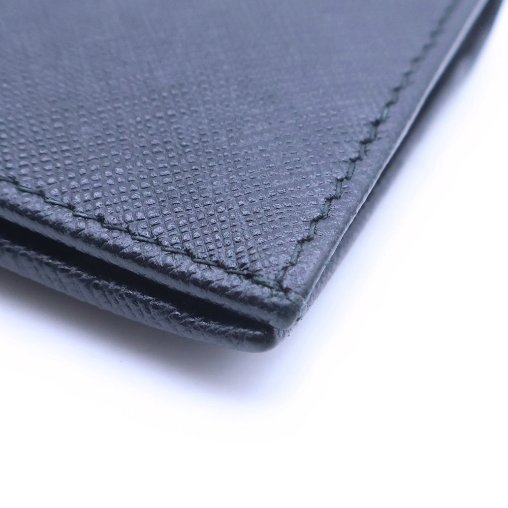 PRADA(プラダ) サフィアーノ 2つ折り長財布 ロングウォレット カードケース ブラック レザー 2MV836 シルバー金具