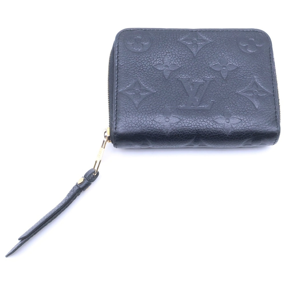 LOUIS VUITTON(ルイヴィトン) モノグラムアンプラント ジッピーコインパース コンパクトウォレット 財布 コインケース ブラック レザー M60574 ゴールド金具 レディース