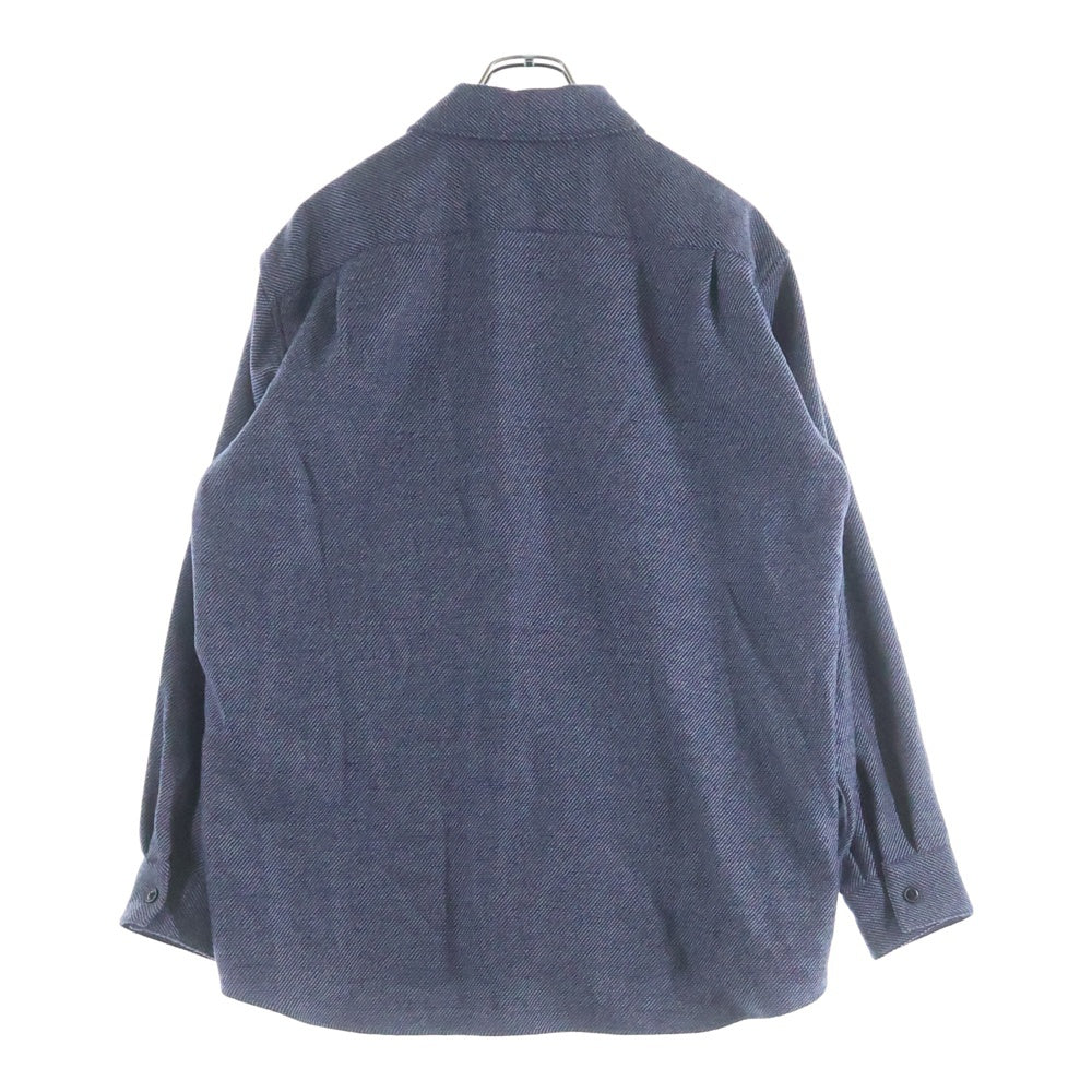 JOHN SMEDLEY(ジョンスメドレー) WOOL MELANGE TWILL DOUBLE POCKET OVER SHIRTS ウールメランジ ダブルポケット オーバーシャツ ブルーグレー A2738FJM223 A2738FJM223