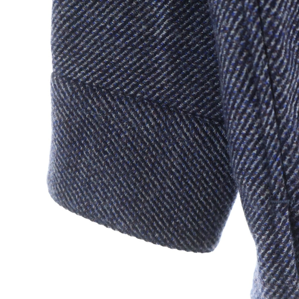 JOHN SMEDLEY(ジョンスメドレー) WOOL MELANGE TWILL DOUBLE POCKET OVER SHIRTS ウールメランジ ダブルポケット オーバーシャツ ブルーグレー A2738FJM223 A2738FJM223