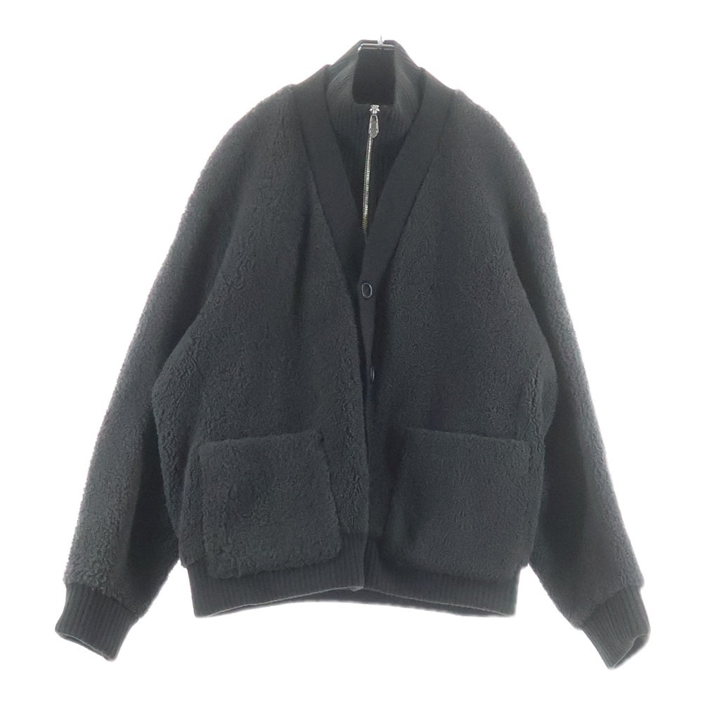 HERMES(エルメス) 21AW ウール カシミヤ ニット ムートン ブルゾン ブラウン