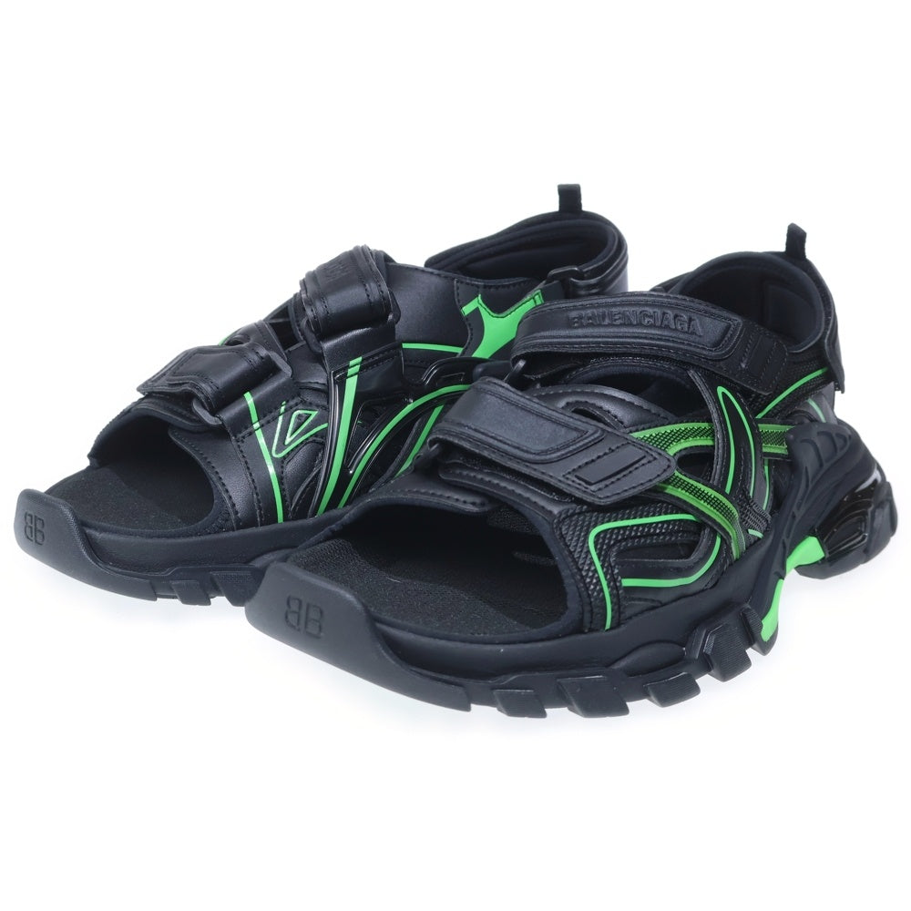 BALENCIAGA(バレンシアガ) TRACK SANDAL トラック サンダル ベルクロ シューズ ブラック/グリーン US10/28.5cm 617542