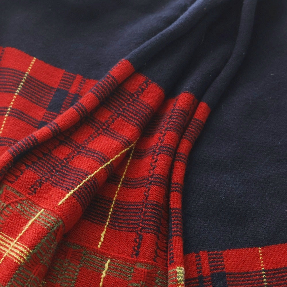 CHANEL(シャネル) チェック 切替 ロゴチャーム付き マフラー P46471K05816