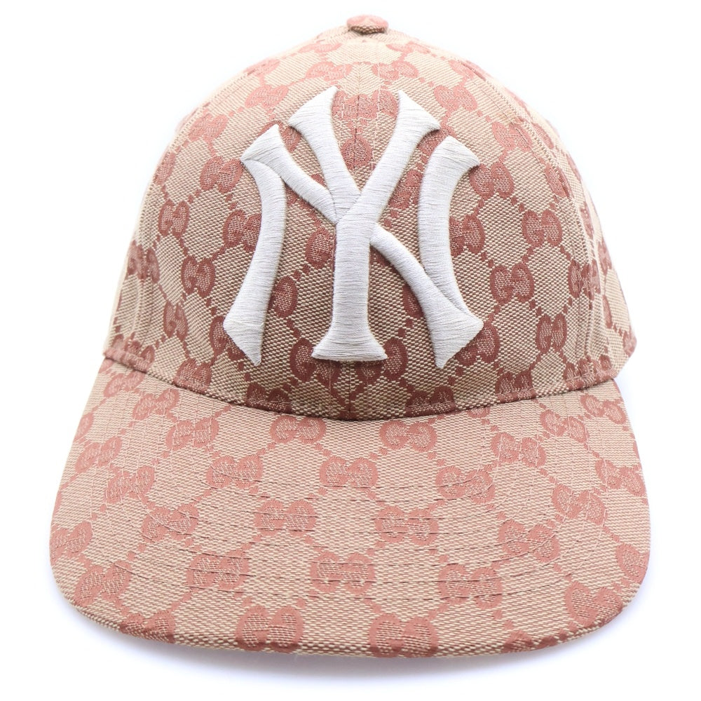 GUCCI(グッチ) 18AW ×MLB GGキャンバス ニューヨークヤンキース ベースボールキャップ ベージュ