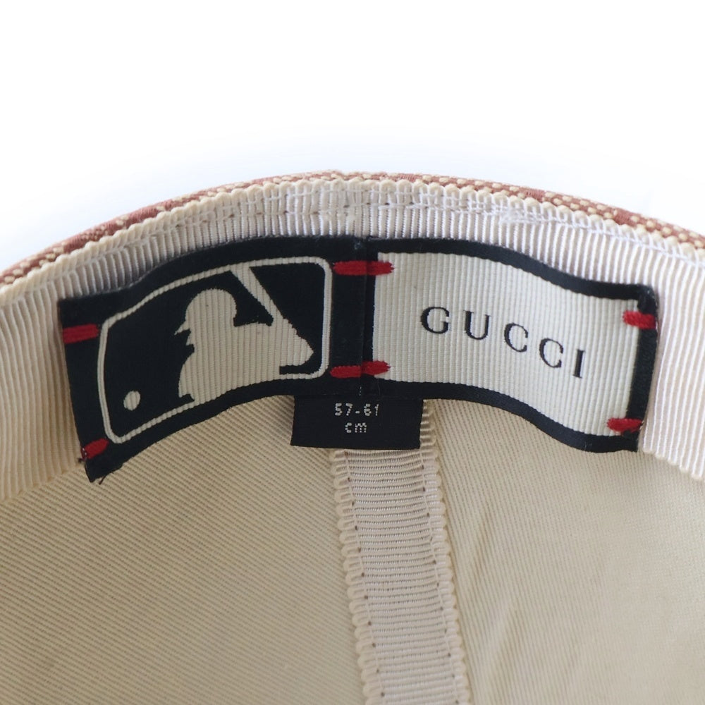 GUCCI(グッチ) 18AW ×MLB GGキャンバス ニューヨークヤンキース ベースボールキャップ ベージュ