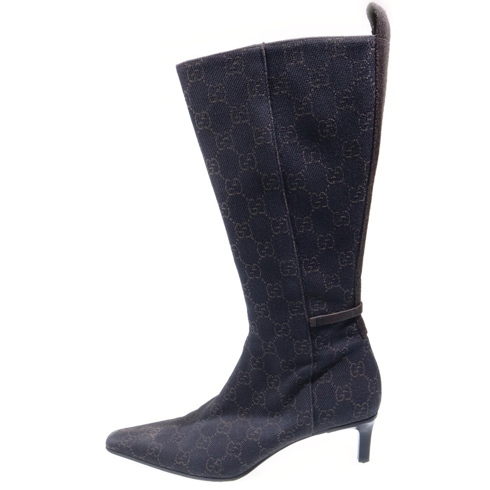 GUCCI(グッチ) GGキャンバス ロングブーツ ブラウン 102716 レディース