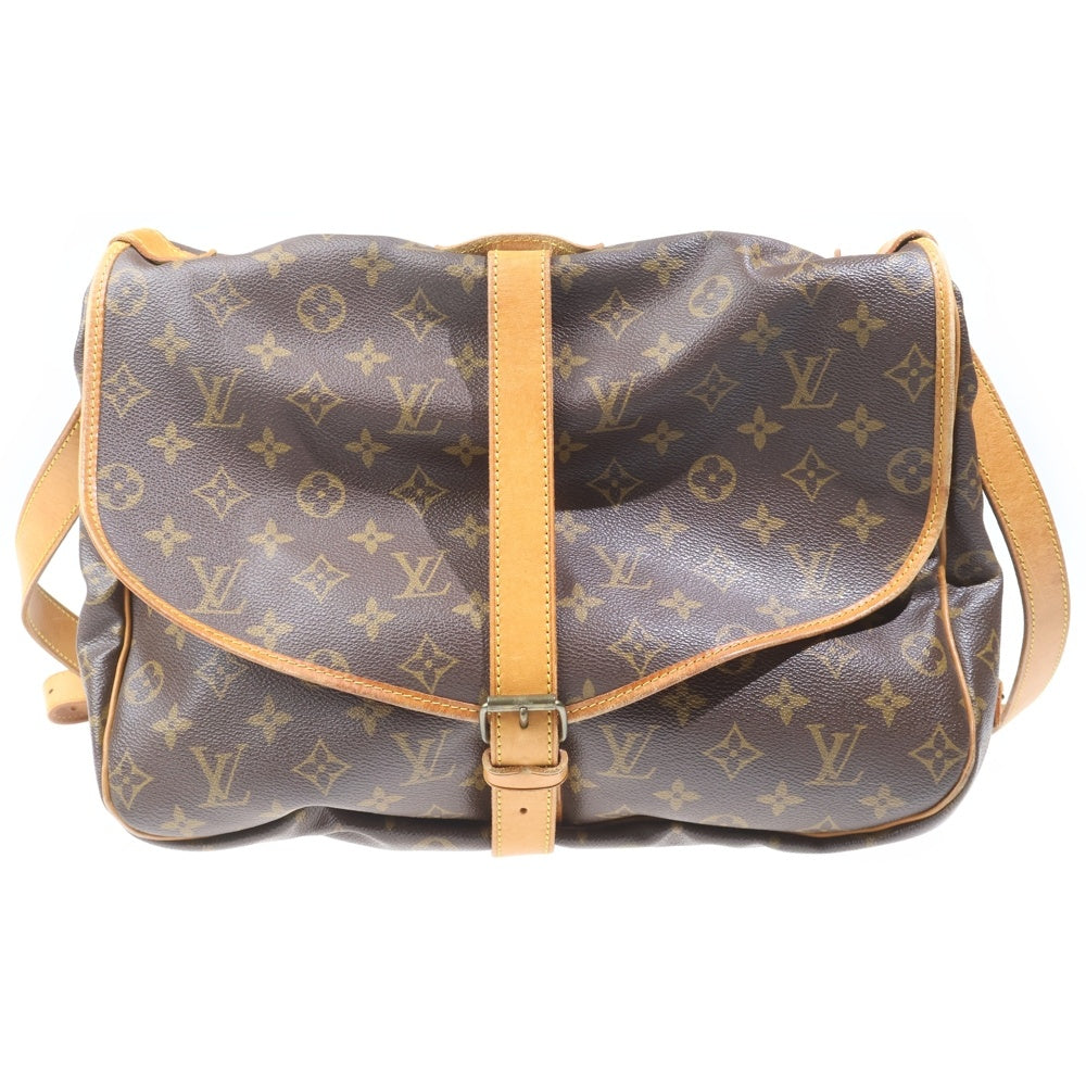 LOUIS VUITTON(ルイヴィトン) モノグラム ソミュール30 ショルダーバッグ ブラウン PVCレザー M42256 ゴールド金具