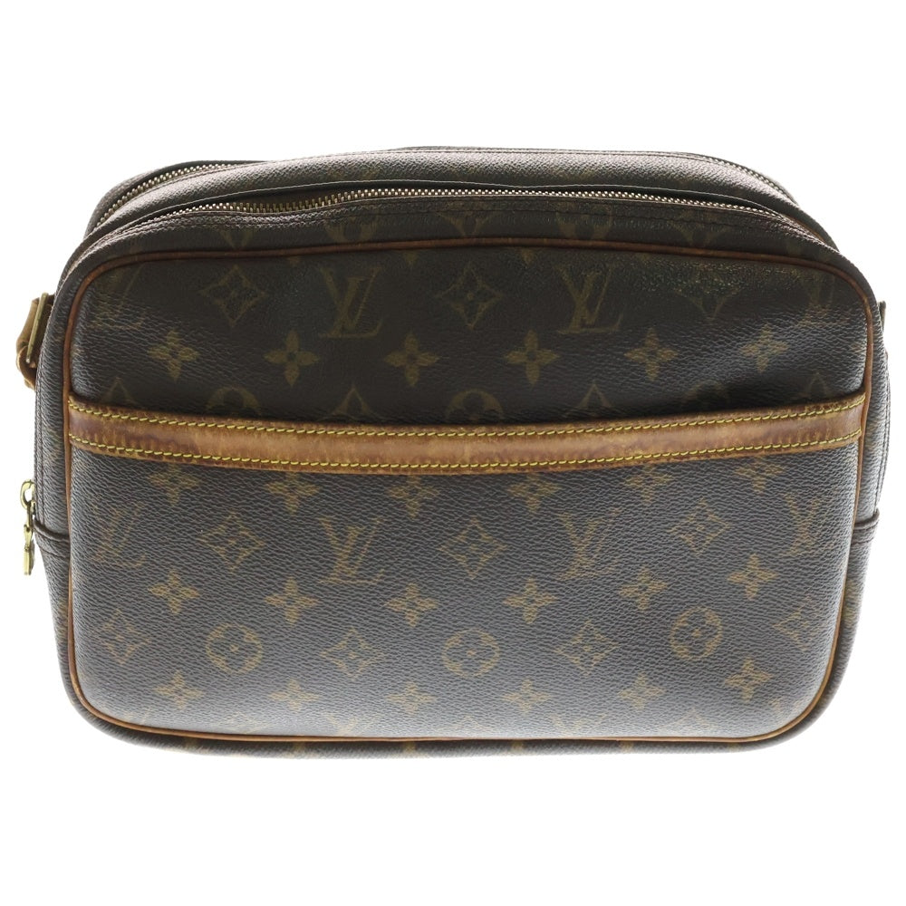 LOUIS VUITTON(ルイヴィトン) モノグラム リポーターPM ショルダーバッグ ブラウン レザー×PVC M45254 ゴールド金具 レディース