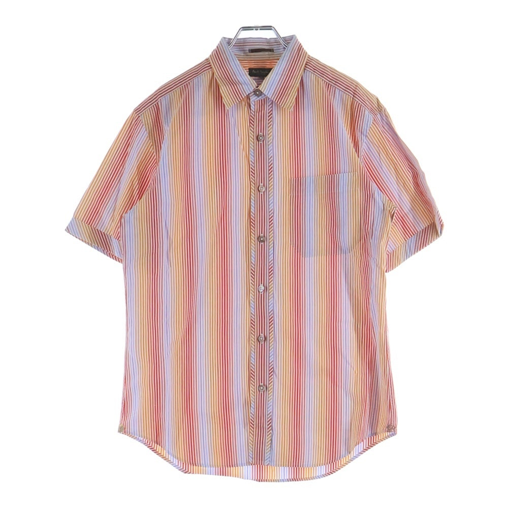 Paul Smith(ポールスミス) ストライプ総柄 半袖シャツ オレンジ