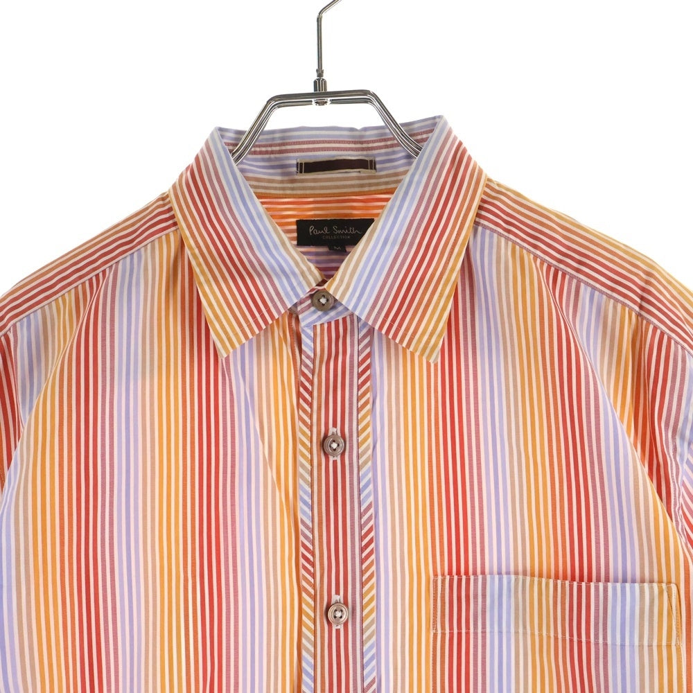 Paul Smith(ポールスミス) ストライプ総柄 半袖シャツ オレンジ