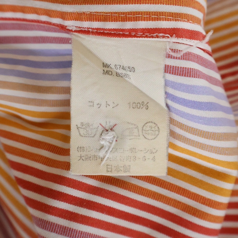 Paul Smith(ポールスミス) ストライプ総柄 半袖シャツ オレンジ レディース