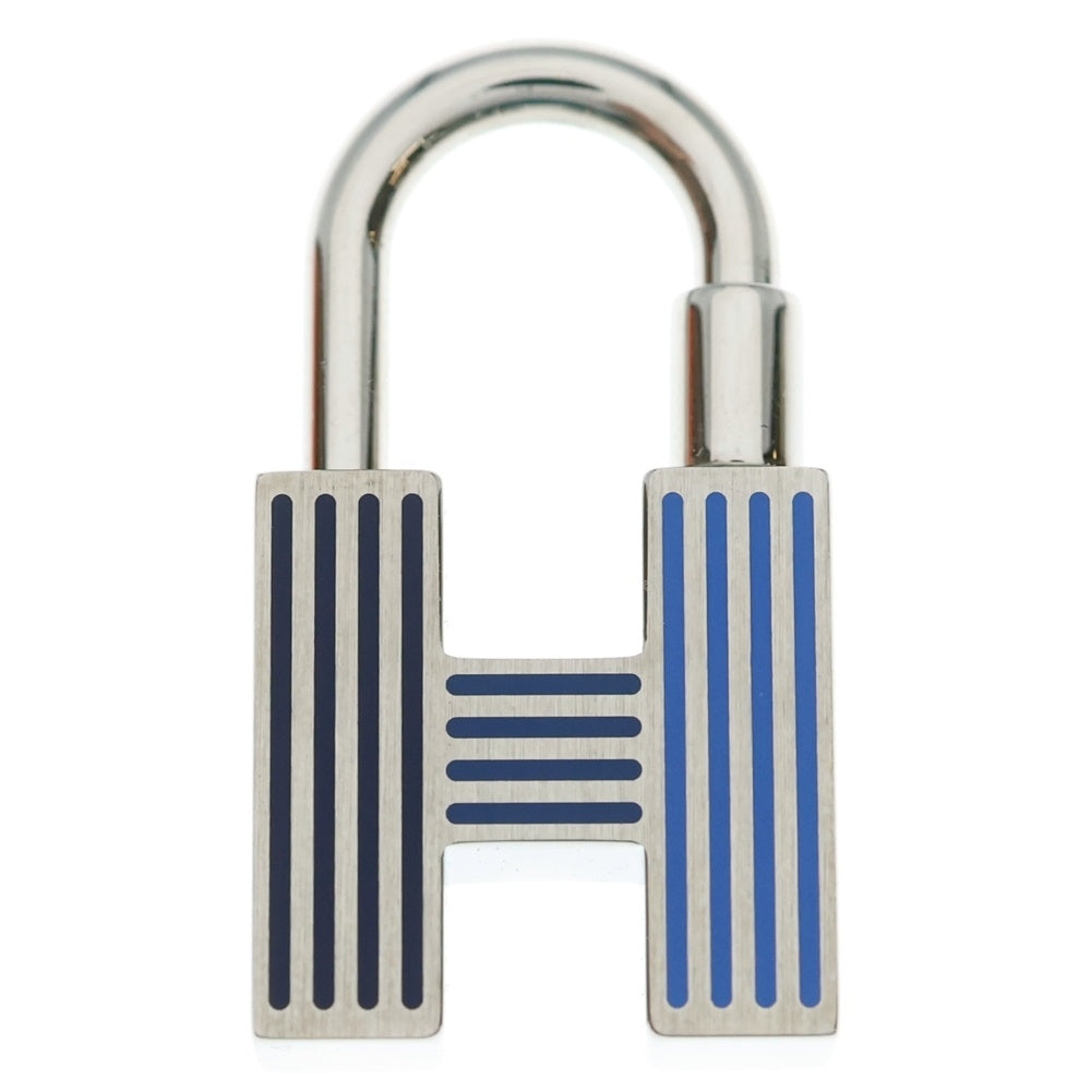 HERMES(エルメス) カデナ クイズチャーム 南京錠 パドロックモチーフ ブルー系 シルバー GP