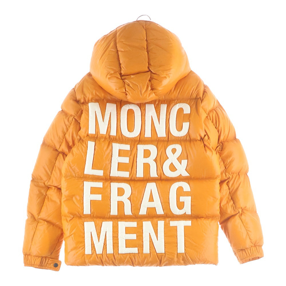 MONCLER(モンクレール) 19AW ×FRAGMENT HANRIOT フラグメント アンリオ ワッペン バックロゴ フーデッド ジップアップ ダウンジャケット オレンジ E209U4130750 E209U4130750