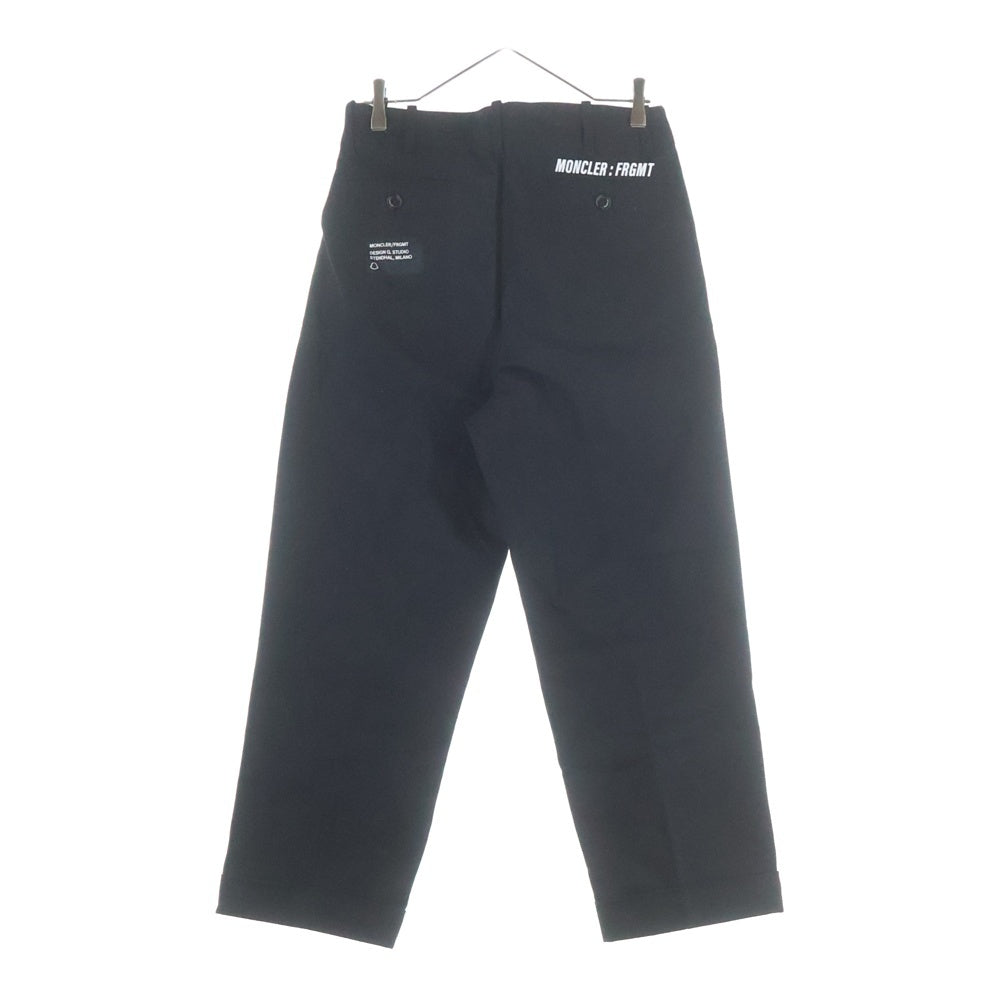MONCLER(モンクレール) 21AW ×FRAGMENT HIROSHI FUJIWARA PANTALONE フラグメントヒロシフジワラ ツータック コットンワイドパンツ トラウザー ブラック G209U2A00004 G209U2A00004