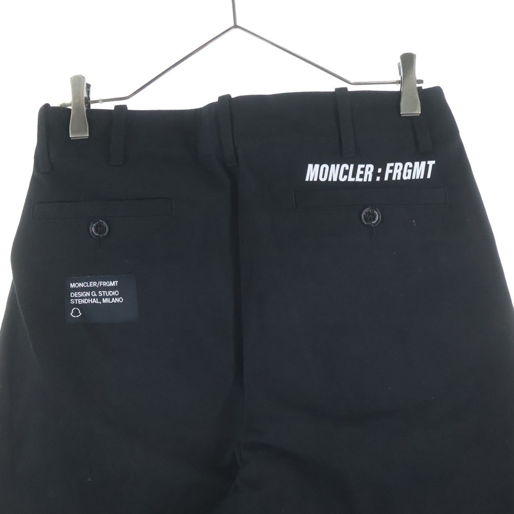 MONCLER(モンクレール) 21AW ×FRAGMENT HIROSHI FUJIWARA PANTALONE フラグメントヒロシフジワラ ツータック コットンワイドパンツ トラウザー ブラック G209U2A00004 G209U2A00004