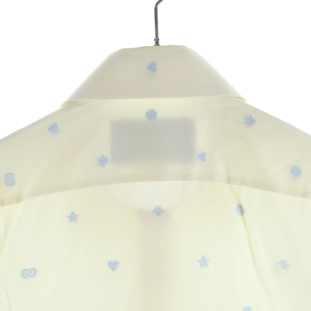 GUCCI(グッチ) 刺繍総柄ロングスリーブシャツ アイボリー 644986