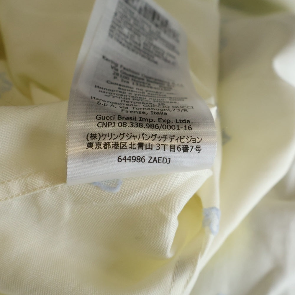 GUCCI(グッチ) 刺繍総柄ロングスリーブシャツ アイボリー 644986