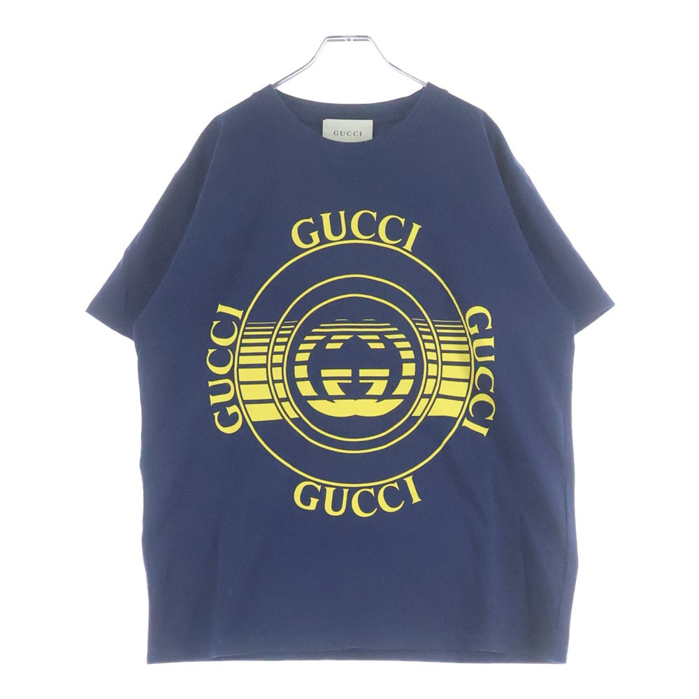 GUCCI(グッチ) 20AW Disc Print Oversized Tee ディスク プリント オーバーサイズ半袖カットソー ネイビー 616036 XJCSQ