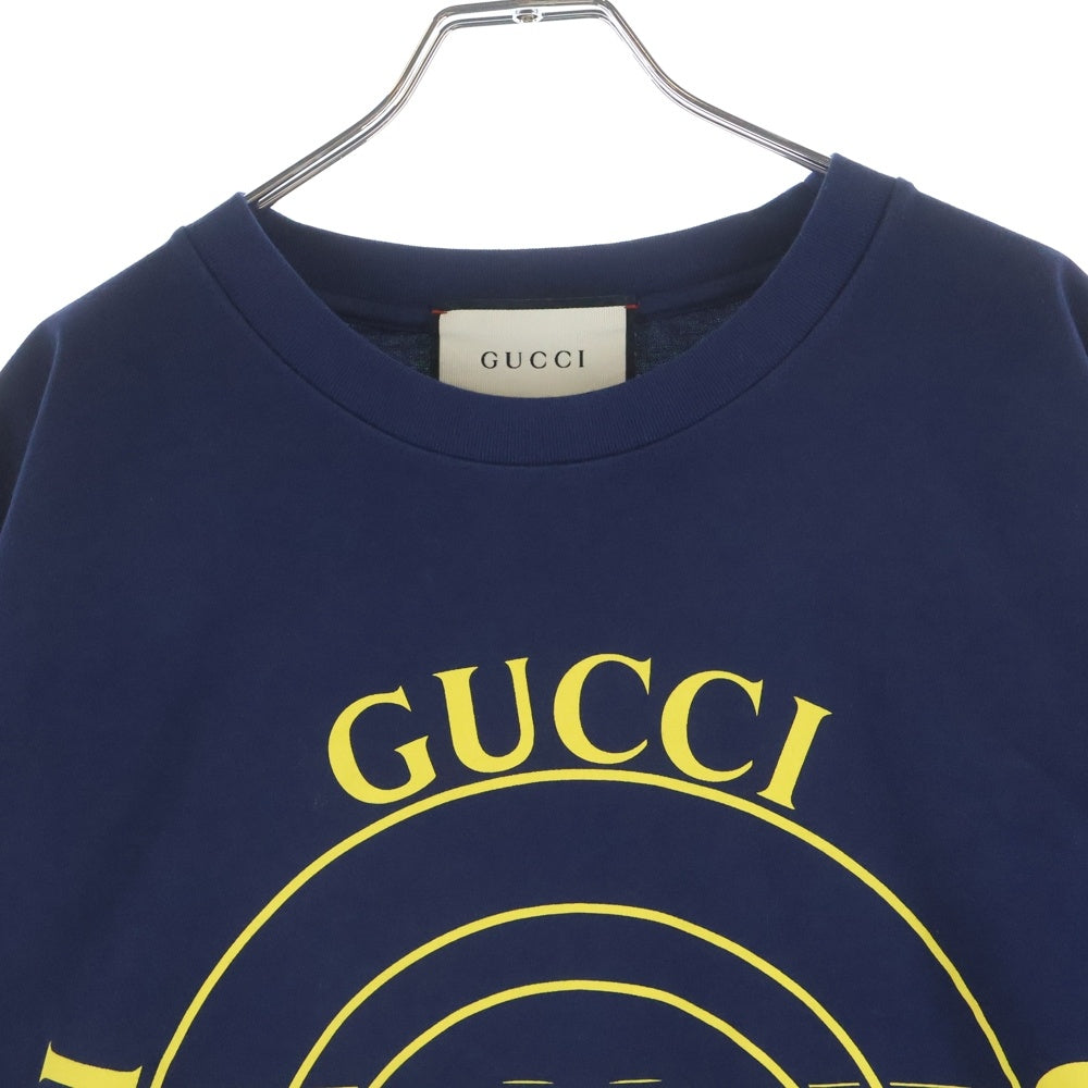 GUCCI(グッチ) 20AW Disc Print Oversized Tee ディスク プリント オーバーサイズ半袖カットソー ネイビー 616036 XJCSQ