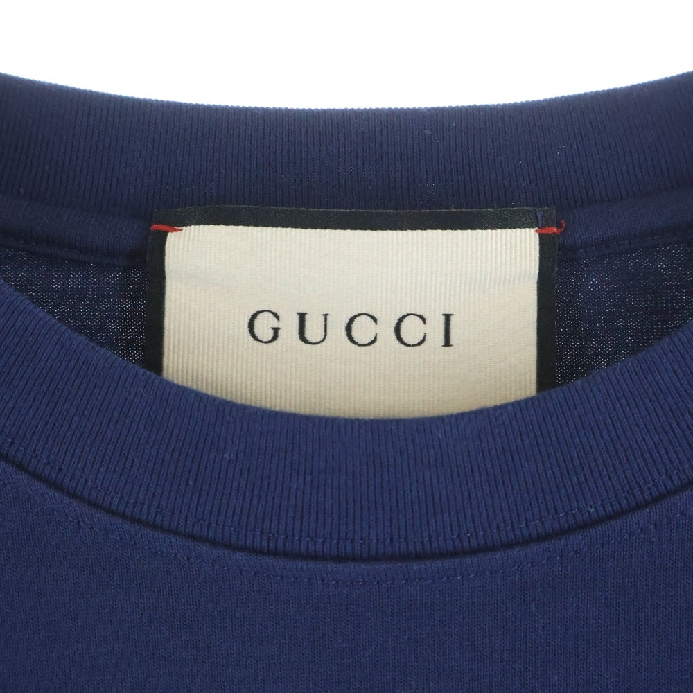 GUCCI(グッチ) 20AW Disc Print Oversized Tee ディスク プリント オーバーサイズ半袖カットソー ネイビー 616036 XJCSQ