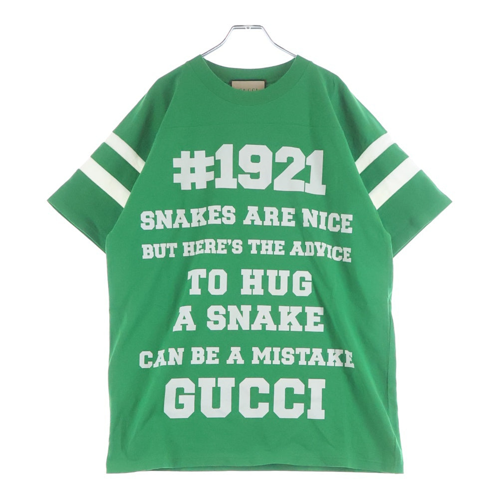 GUCCI(グッチ) オーバーサイズナンバリング半袖カットソー Tシャツ グリーン 655459 XJDJP 655459