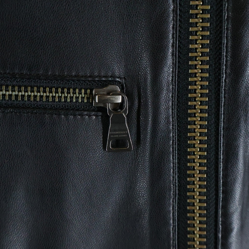 BURBERRY BLACK LABEL(バーバリー ブラックレーベル) レザー ライダースジャケット ブラック BMP12-309-09