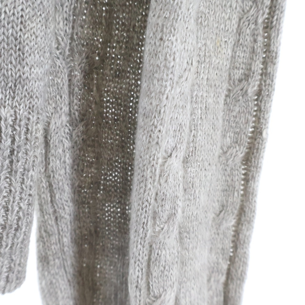 BLACK LABEL CRESTBRIDGE(ブラックレーベルクレストブリッジ) ワンポイント長袖リネンカーディガン グレー 51N10-309-04