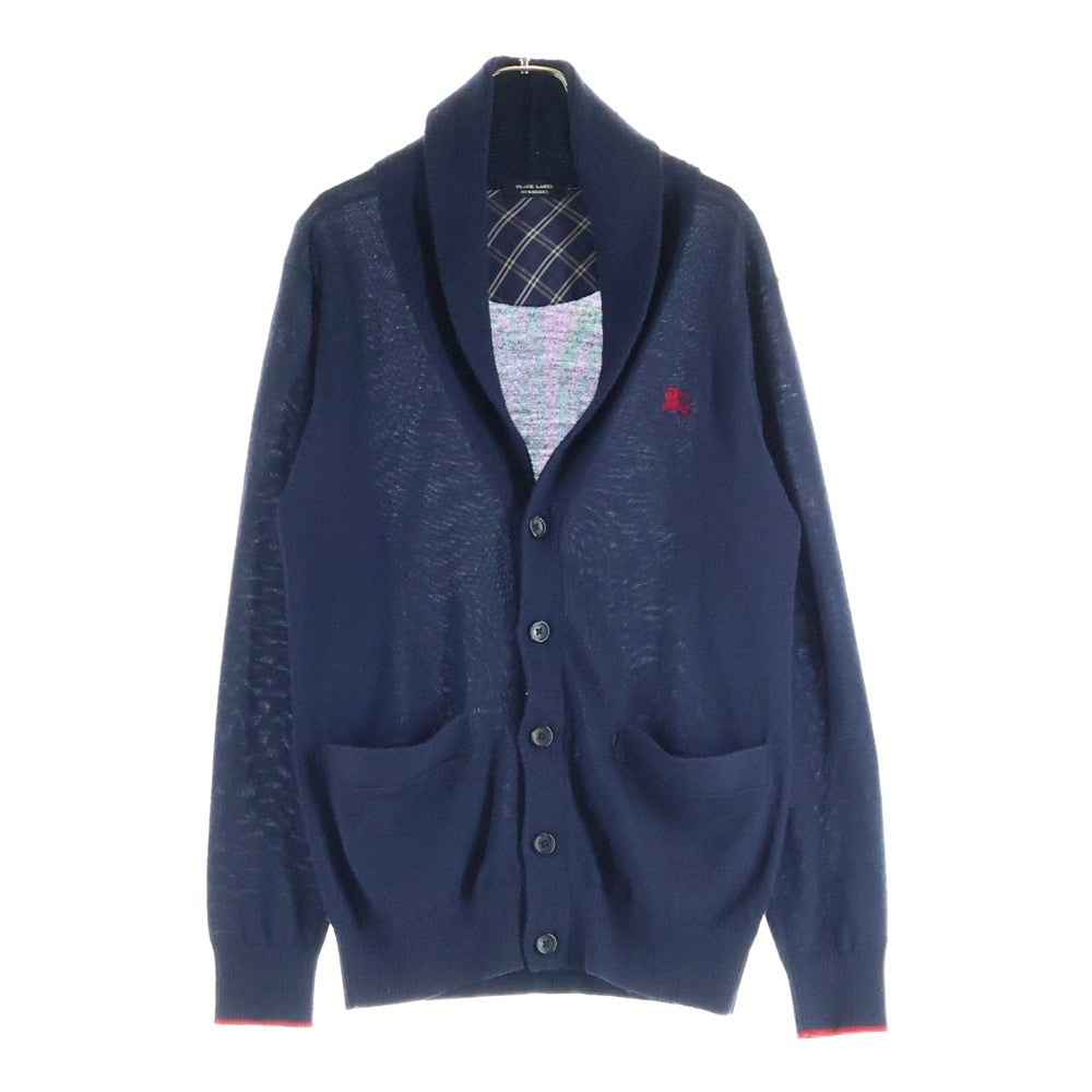 BURBERRY BLACK LABEL(バーバリー ブラックレーベル) ショールカラーニットカーディガン ネイビー D1N09-808-29