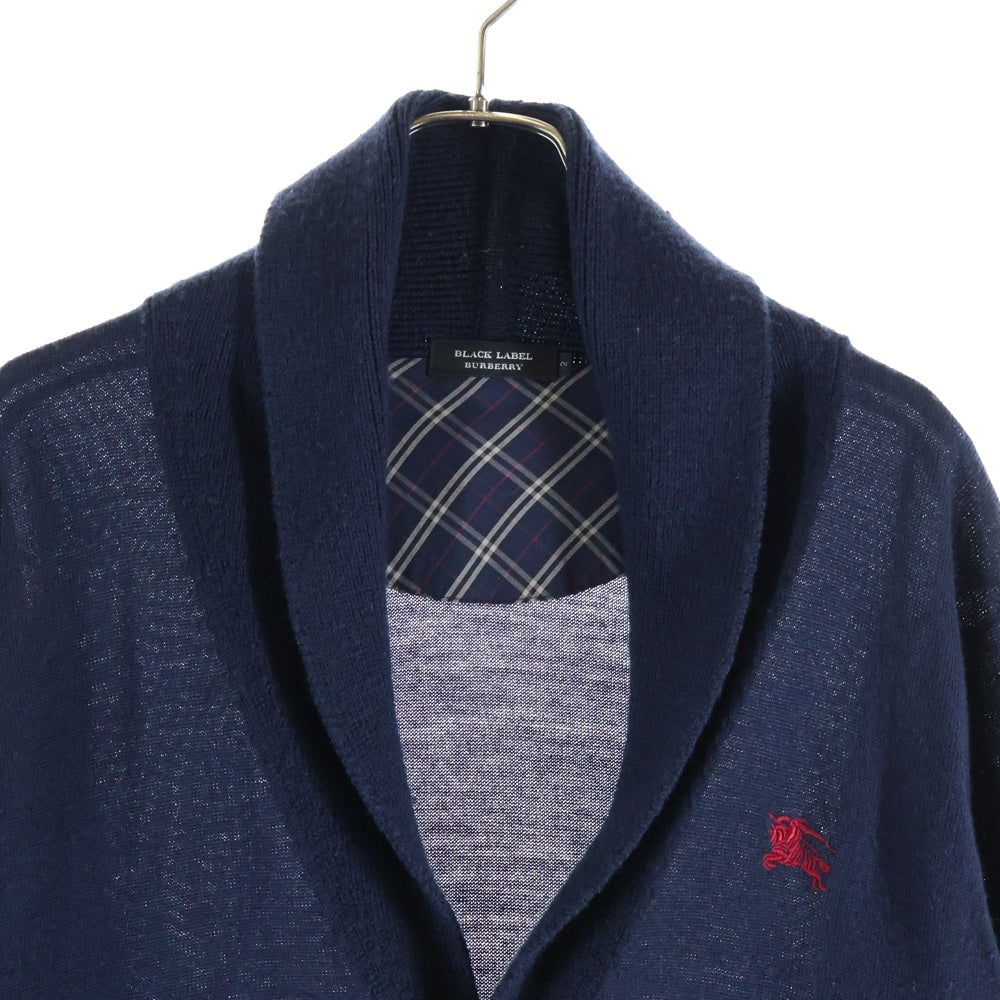 BURBERRY BLACK LABEL(バーバリー ブラックレーベル) ショールカラーニットカーディガン ネイビー D1N09-808-29