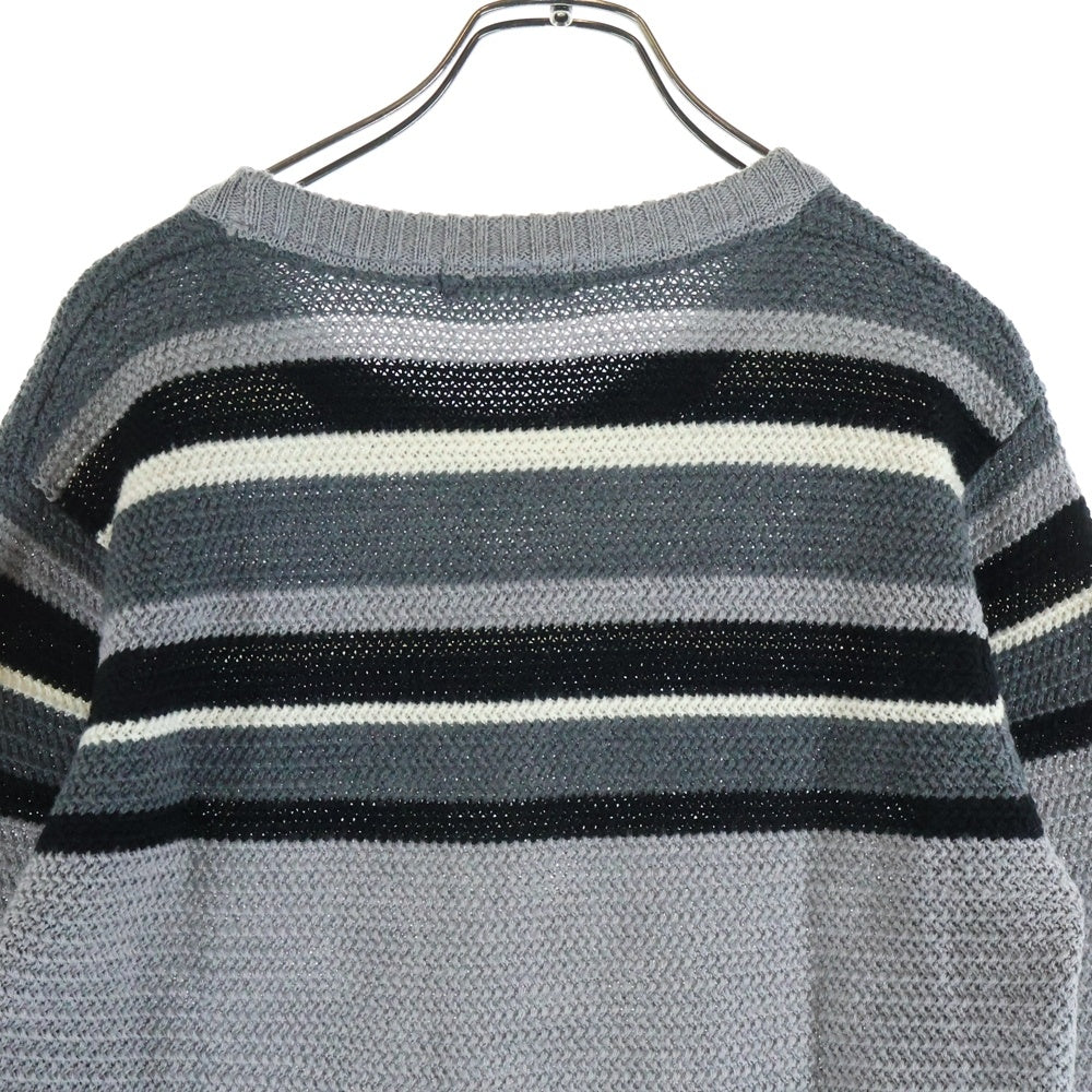 BLACK LABEL CRESTBRIDGE(ブラックレーベルクレストブリッジ) ワッフルボーダーニットセーター グレー 51N08-407-04