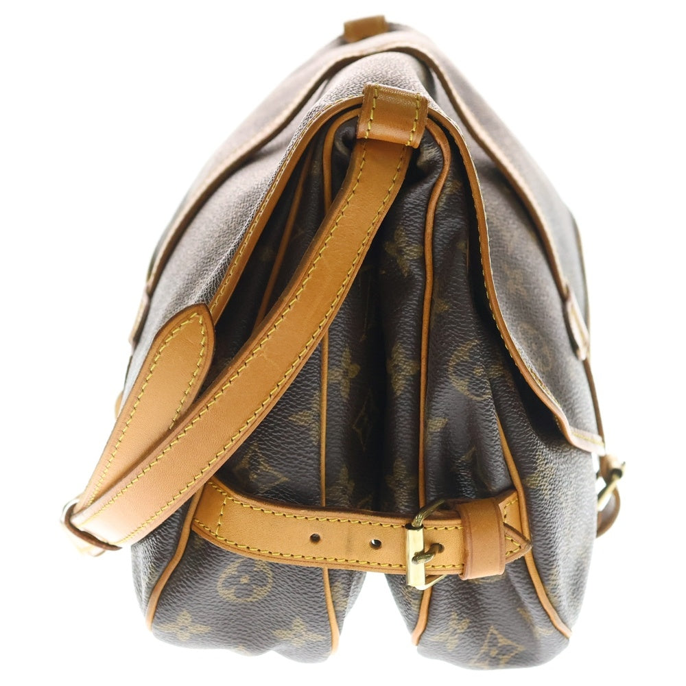 LOUIS VUITTON(ルイヴィトン) モノグラム ソミュール30 ショルダーバッグ ブラウン レザー×PVC M42256 ゴールド金具