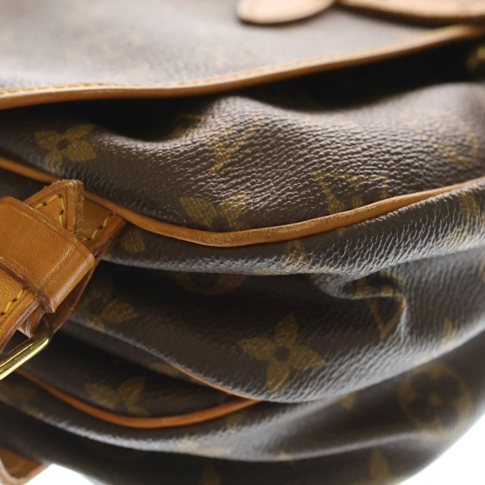 LOUIS VUITTON(ルイヴィトン) モノグラム ソミュール30 ショルダーバッグ ブラウン レザー×PVC M42256 ゴールド金具