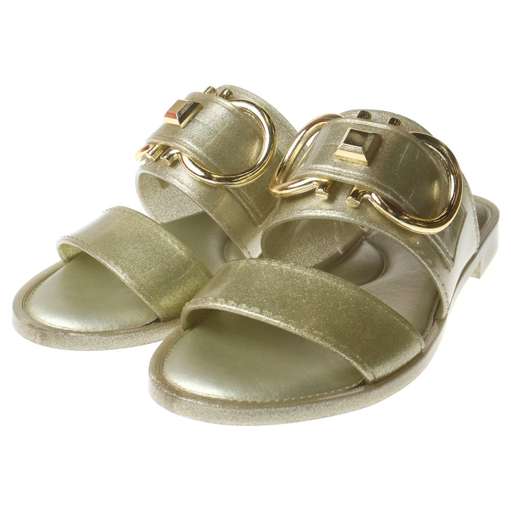 Salvatore Ferragamo(サルヴァトーレ フェラガモ) TARYN タリン ガンチーニ スライドサンダル ゴールド レディース 0726358