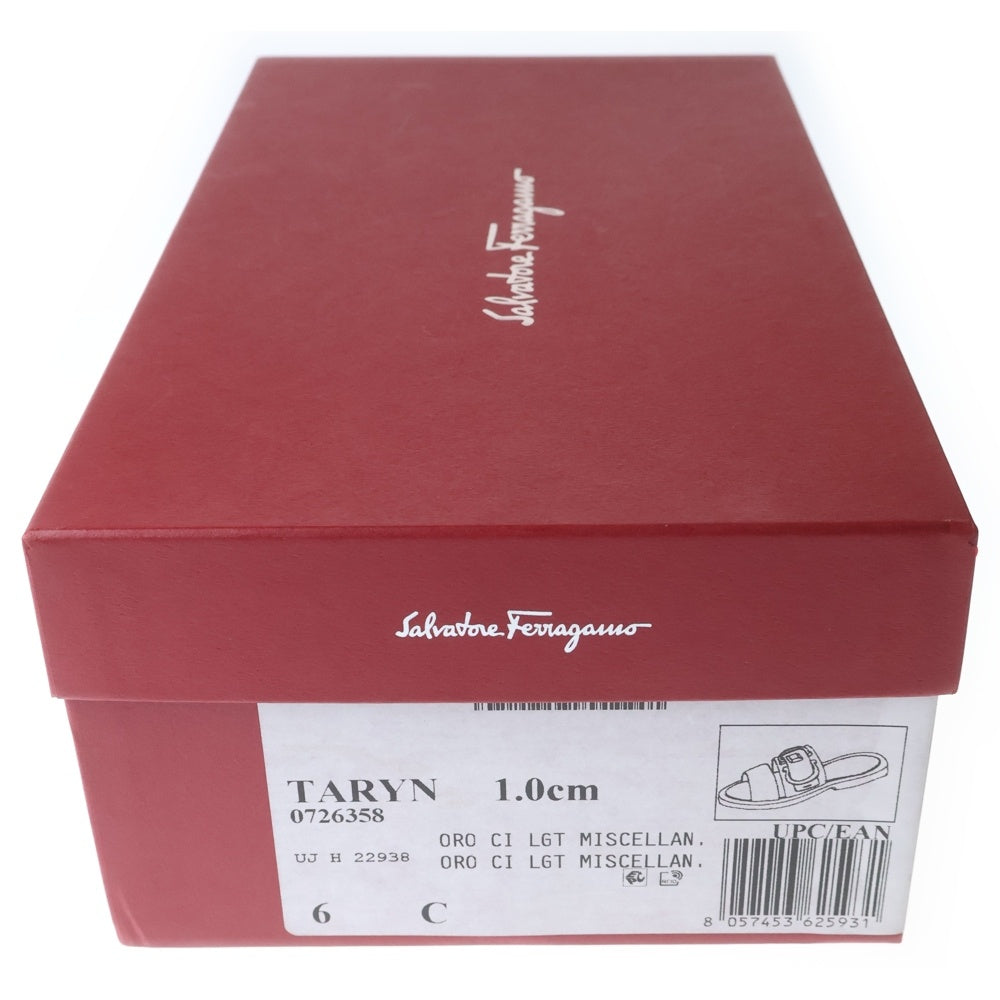 Salvatore Ferragamo(サルヴァトーレ フェラガモ) TARYN タリン ガンチーニ スライドサンダル ゴールド レディース 0726358